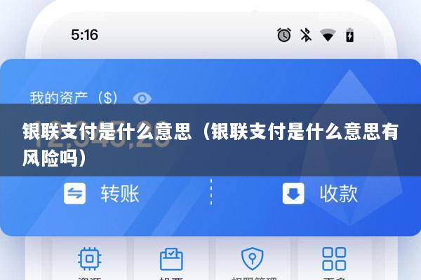 银联支付是什么意思(银联支付是什么意思有风险吗)