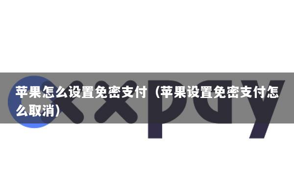 苹果怎么设置免密支付(苹果设置免密支付怎么取消)